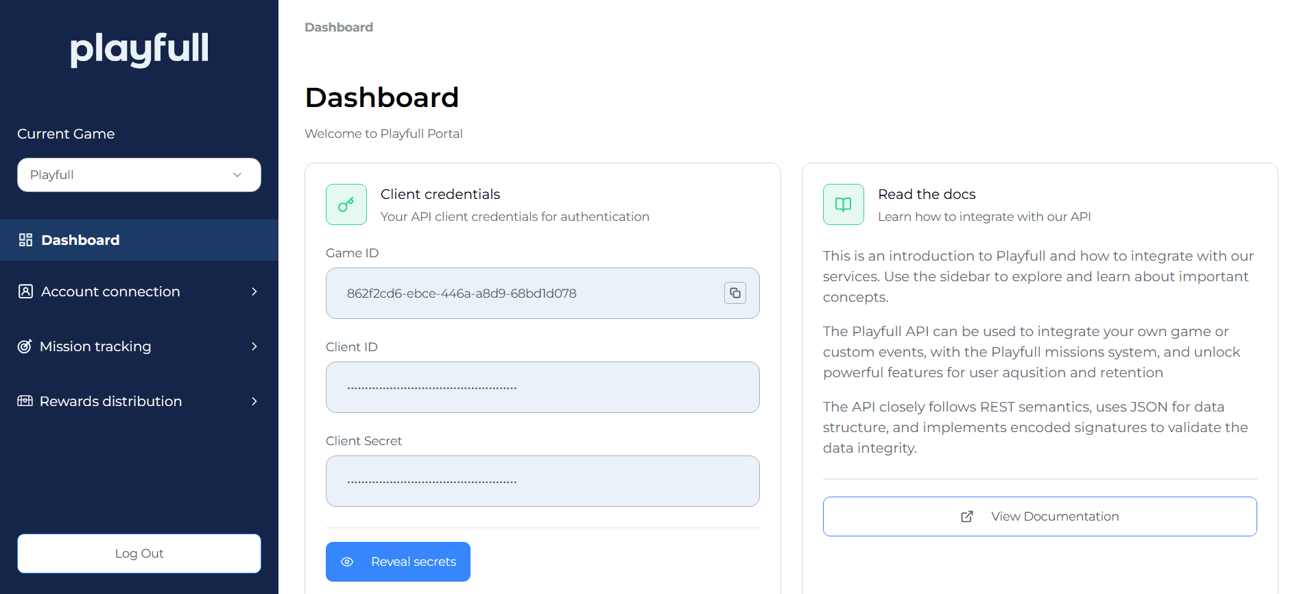 Playfull Portal Dashboard